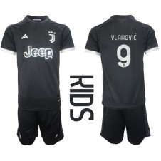 Juventus Dusan Vlahovic #9 Tredjedraktsett Barn 2023-24 Kortermet (+ korte bukser)